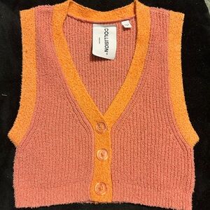 Pink and Orange Knit Vest